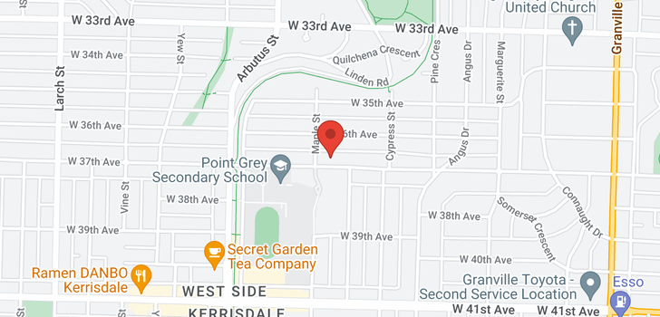 map of 1987 W 37TH AVENUE